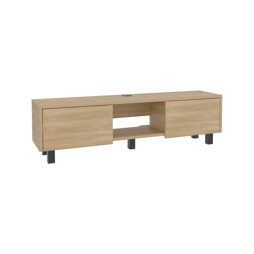 Mesa Para Tv Flotante Gleid, Fresno Europeo, con Dos Puertas Abatibles - Image 6