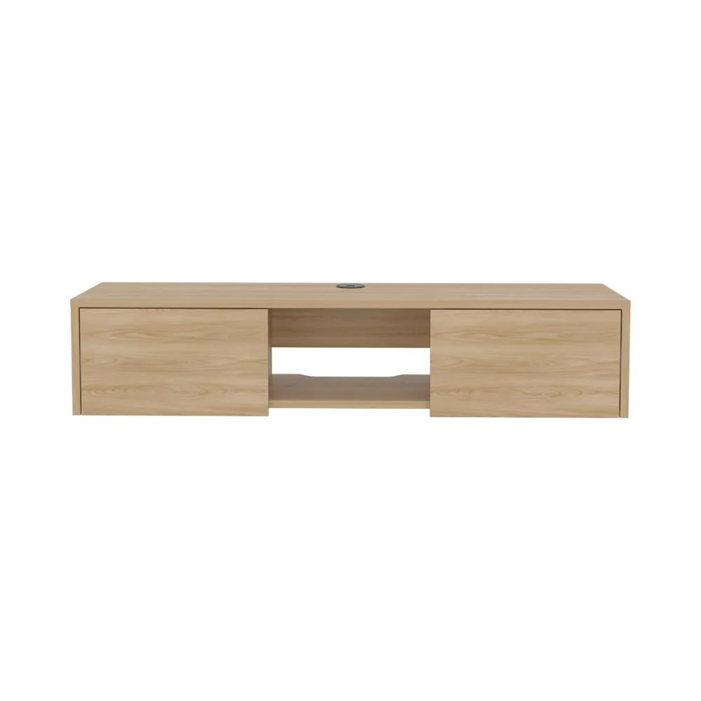 Mesa Para Tv Flotante Gleid, Fresno Europeo, con Dos Puertas Abatibles - Image 7