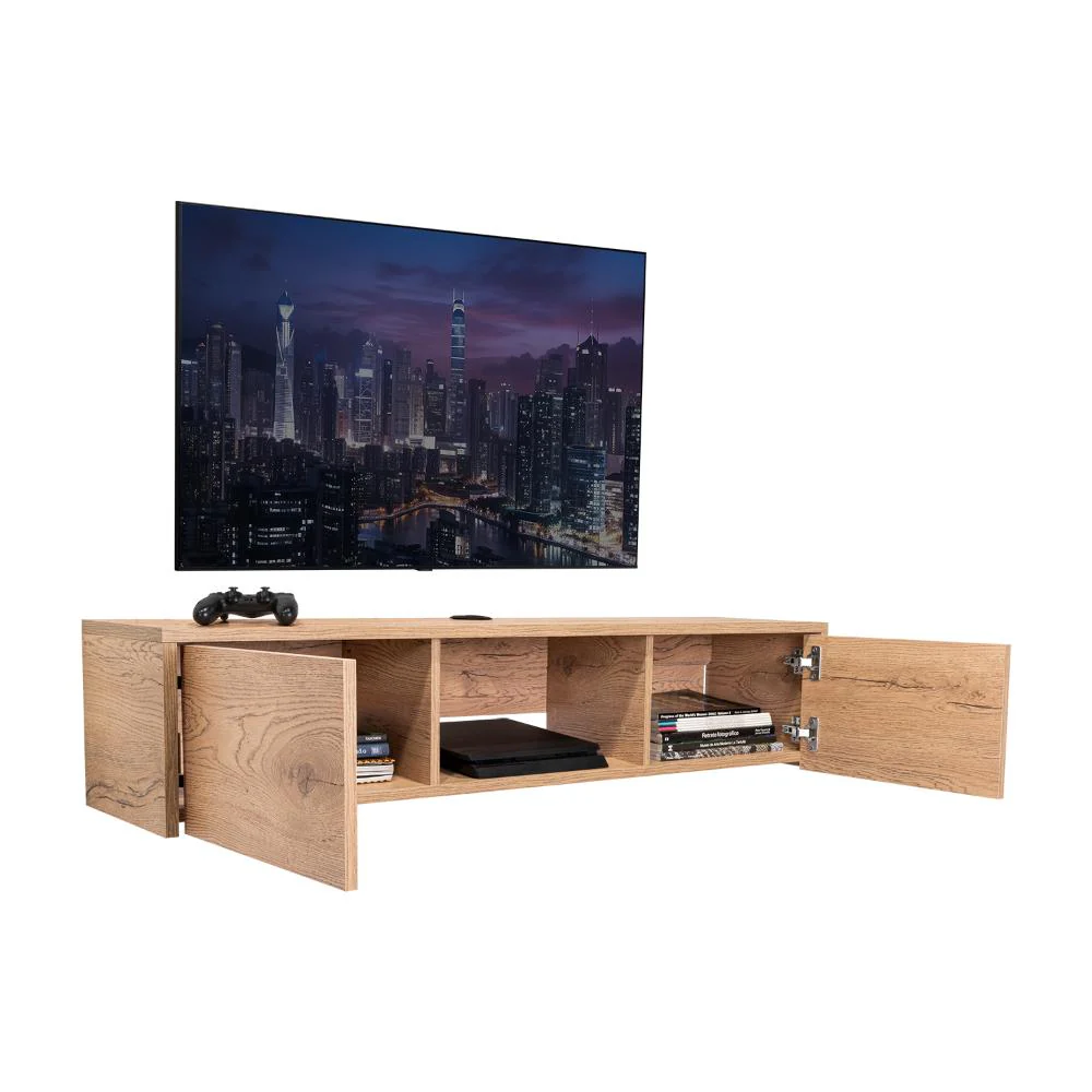 Mesa Para Tv Flotante Gleid, Macadamia, con Dos Puertas Abatibles - Image 2