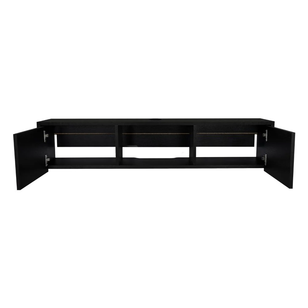 Mesa Para Tv Flotante Gleid, Wengue, con Dos Puertas Abatibles - Image 7