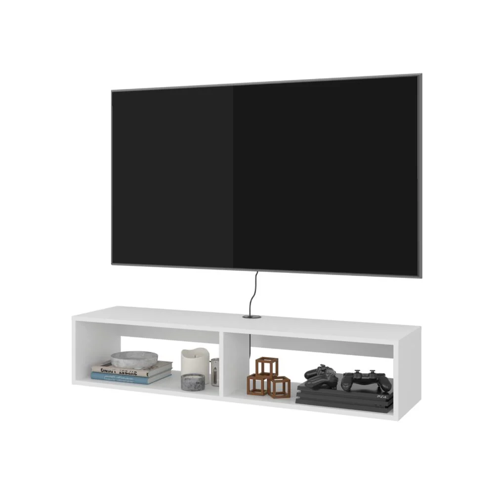 Mesa Para Tv Flotante Rocky, Kronos Blanco, Apto pata TV de hasta 55" ZF