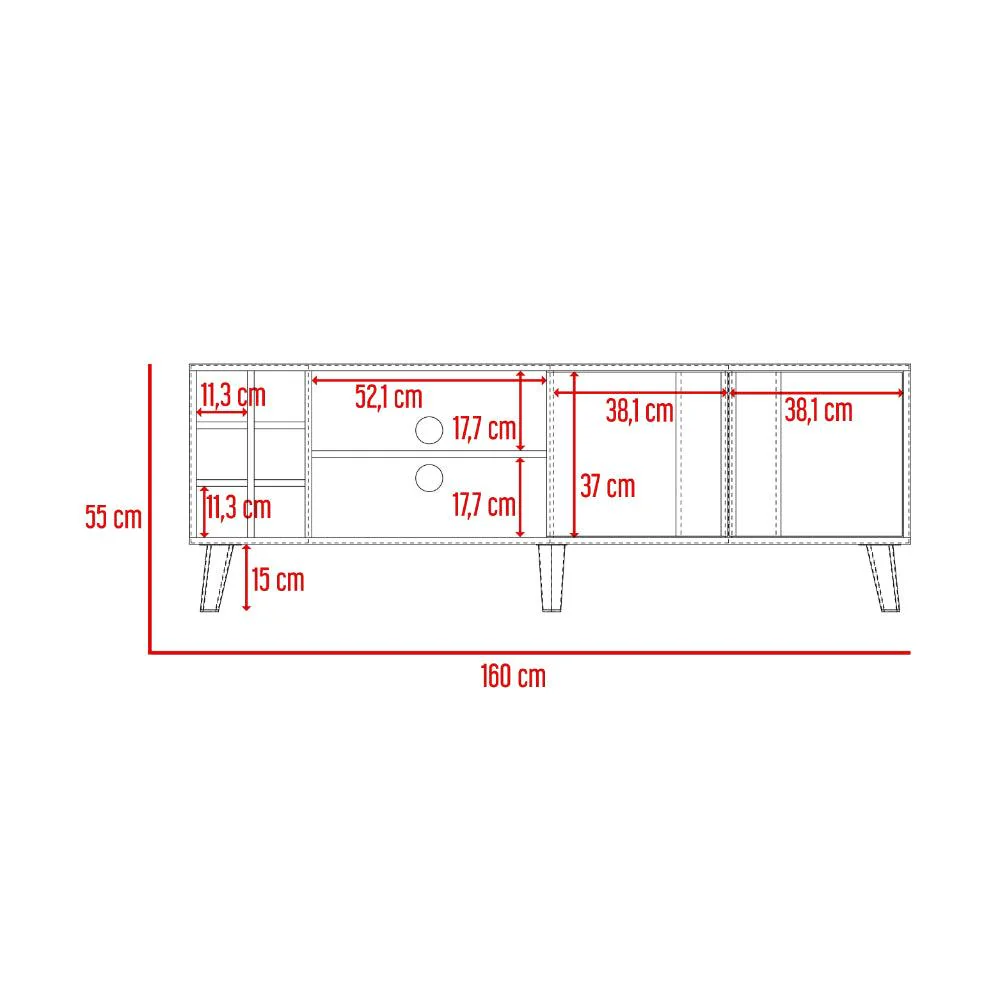 Mesa para TV Lannez, Milan y Capri, con dos puertas abatibles 65" - Image 17