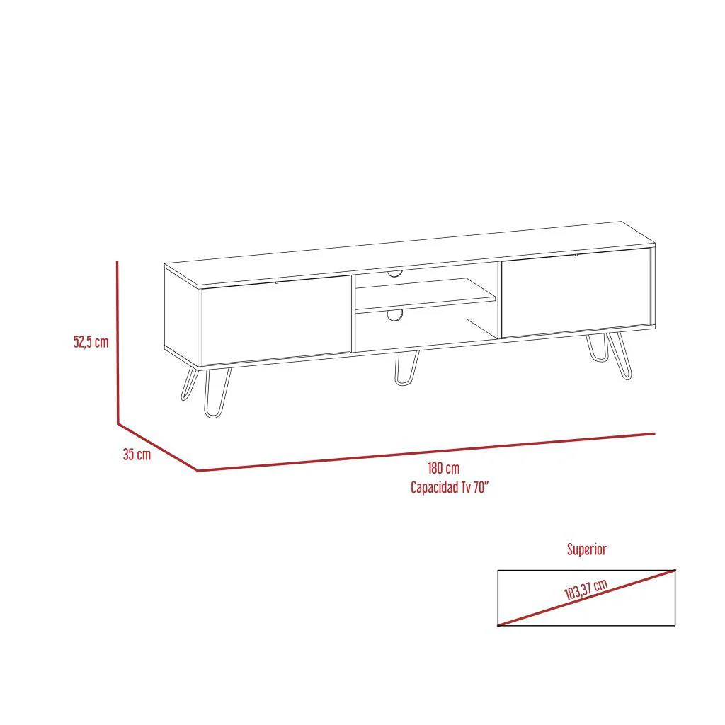 Mesa Para Tv Lara, Fresno Europeo y Plata Oscuro, Para Televisor de 70 Pulgadas - Image 8
