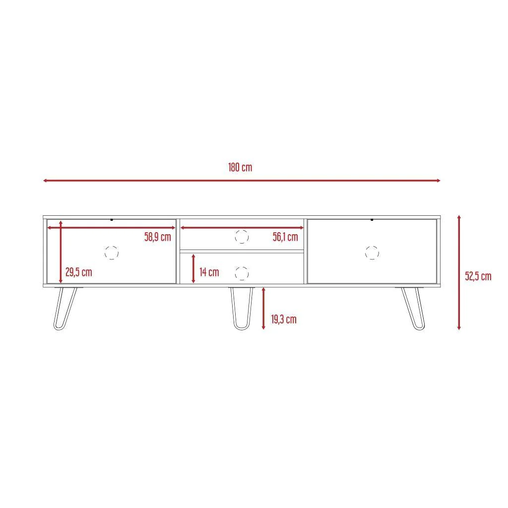 Mesa Para Tv Lara, Fresno Europeo y Plata Oscuro, Para Televisor de 70 Pulgadas - Image 9