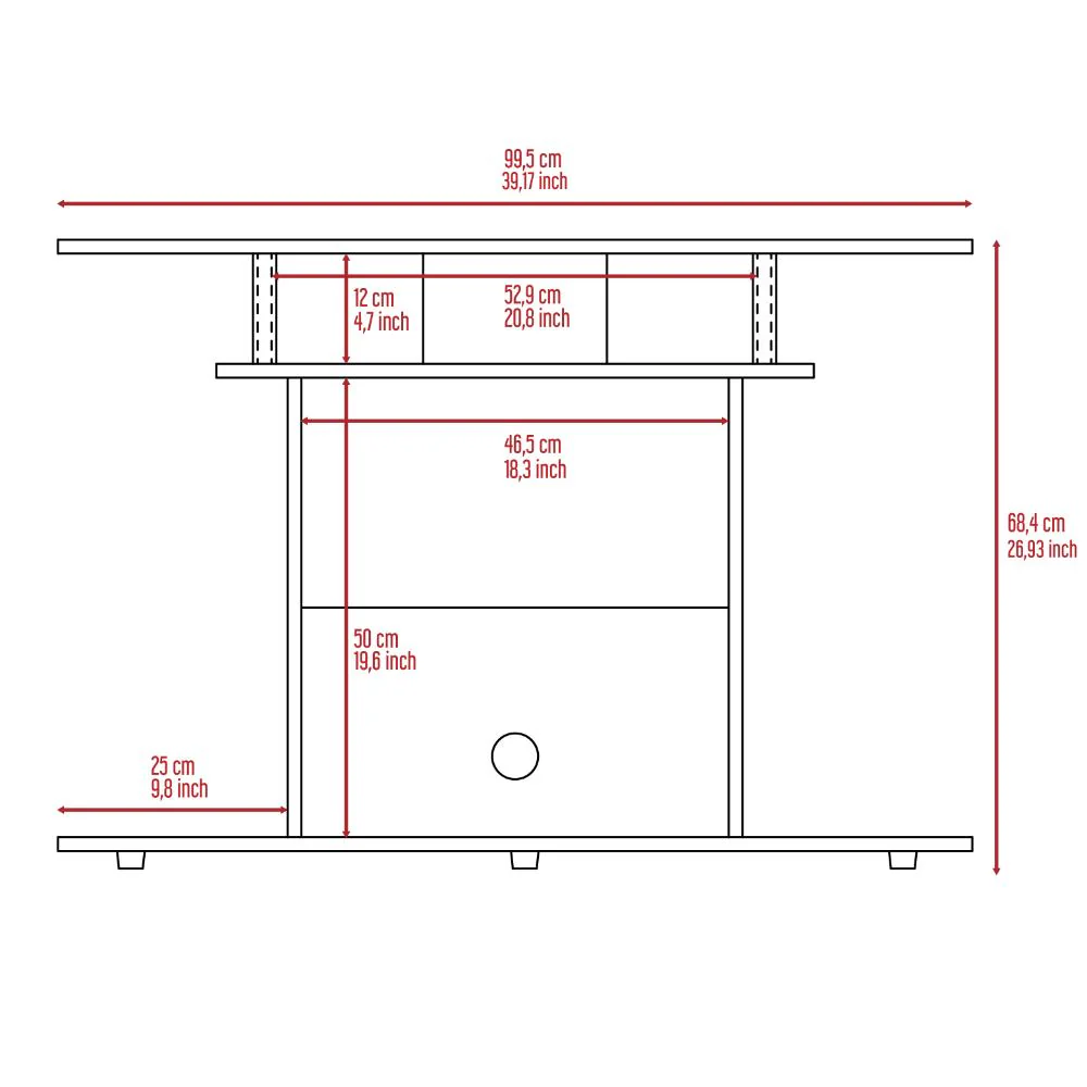 Mesa Para Tv Lisboa, Avellana, con Espacio Para Televisor de Hasta 40 Pulgadas - Image 7