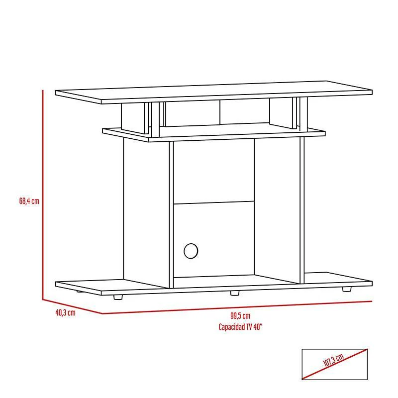 Mesa Para Tv Lisboa, Wengue, con Espacio Para Televisor de Hasta 40 Pulgadas X2 - Image 6