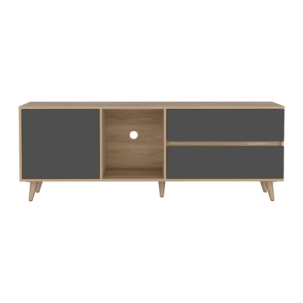 Mesa Para Tv Nashira, Fresno Europeo y Plata Oscuro, con Espacio Para Televisor de Hasta 60 Pulgadas - Image 6