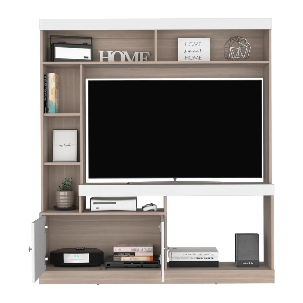 Mesa Para Tv Roy, Bardolino y Blanco, con Espacio Para Televisor de 50 Pulgadas - Image 2