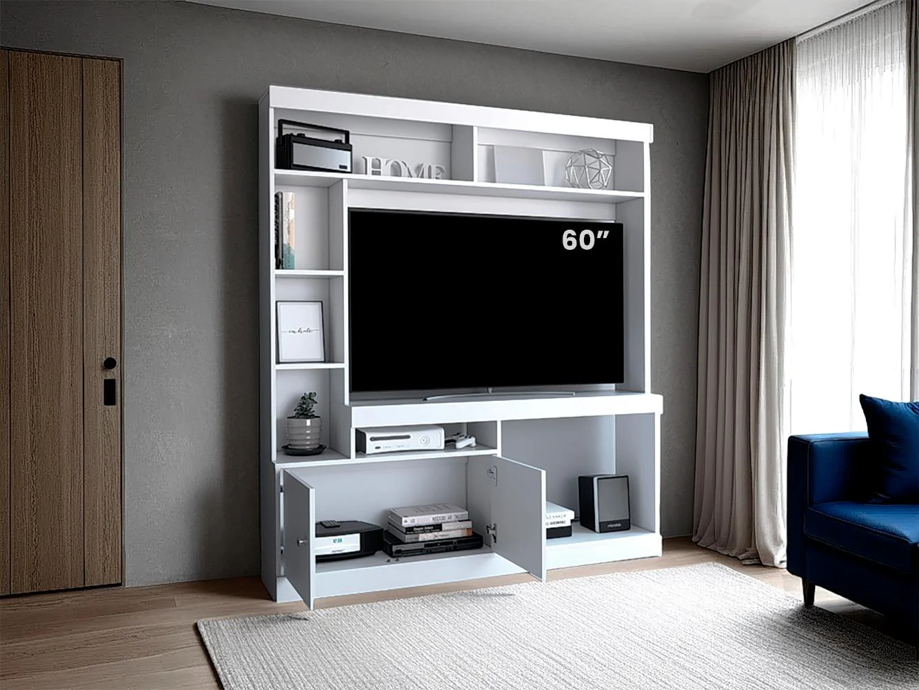 Mesa Para Tv Roy, Blanco Duqueza, con Espacio Para Televisor de 50 Pulgadas - Image 4