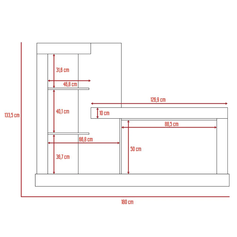 Mesa Para Tv Samir, Café Claro, con Espacio Para Televisor de Hasta 55 Pulgadas - Image 9