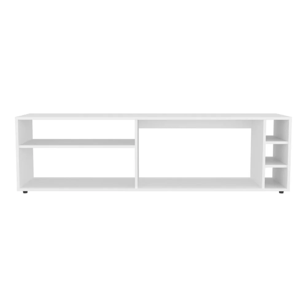 Mesa para TV Sunta, Blanco, con amplios espacios para ubicar dispositivos de entretenimiento 70" ZF - Image 5