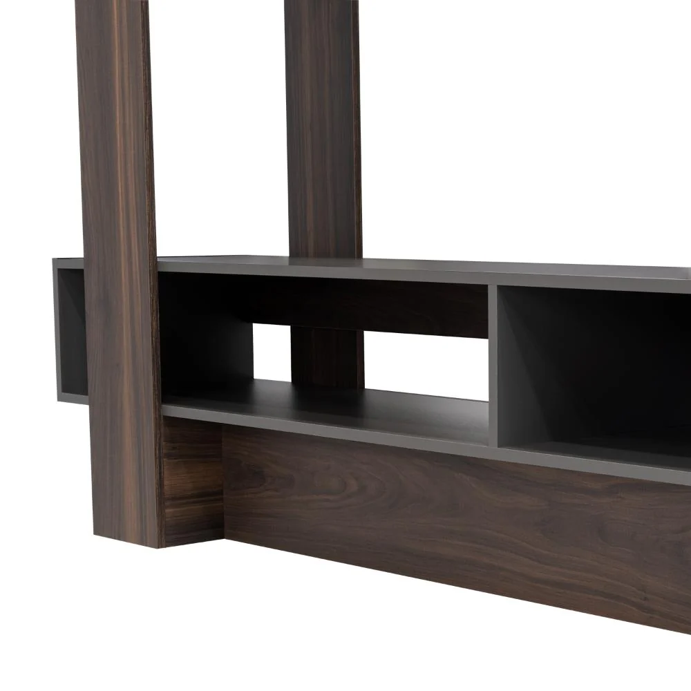 Mesa Para Tv Vegas, Caoba y Plata Oscuro, con Espacio Para Televisor de Hasta 55 Pulgadas - Image 8