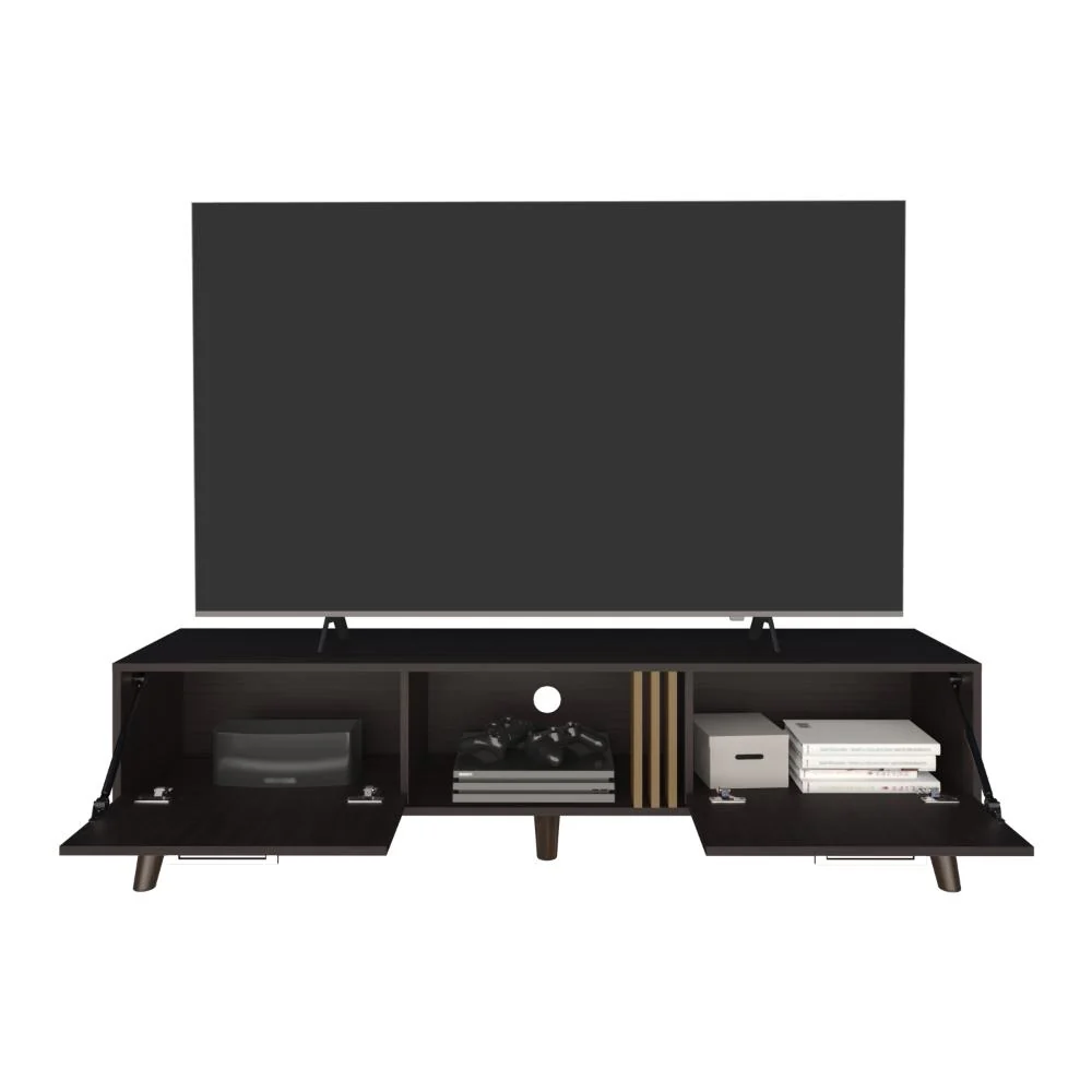 Mesa para TV Vulanno, Wengue y Fresno Europeo, con una puerta abatible 70" ZF - Image 2