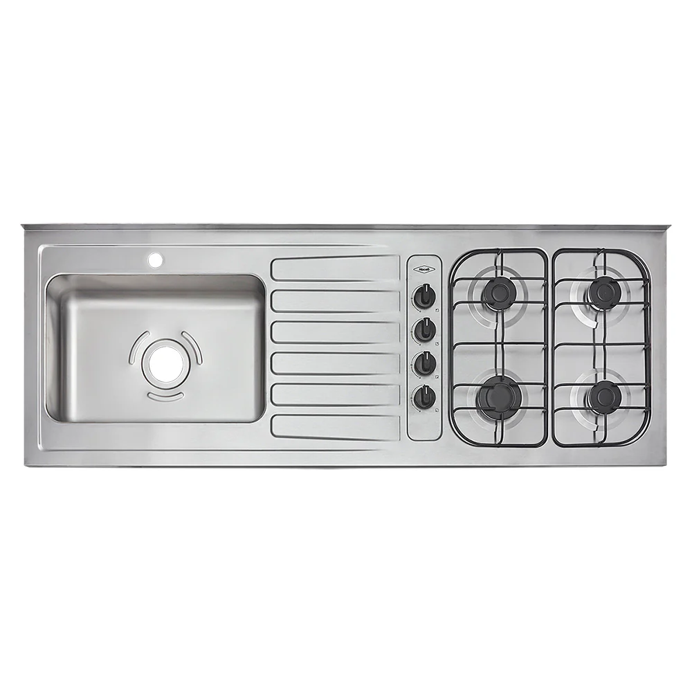 Mesón de cocina inoxidable 1.50 metros pozuelo izquierdo a gas natural sin encendido eléctrico SP marca Haceb