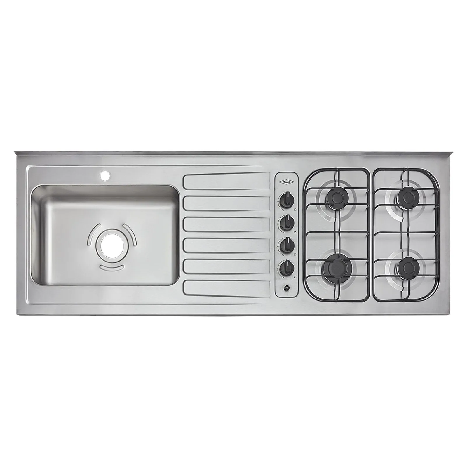 Mesón de cocina inoxidable 1.50 metros pozuelo izquierdo gas natural con encendido eléctrico marca Haceb - Image 3