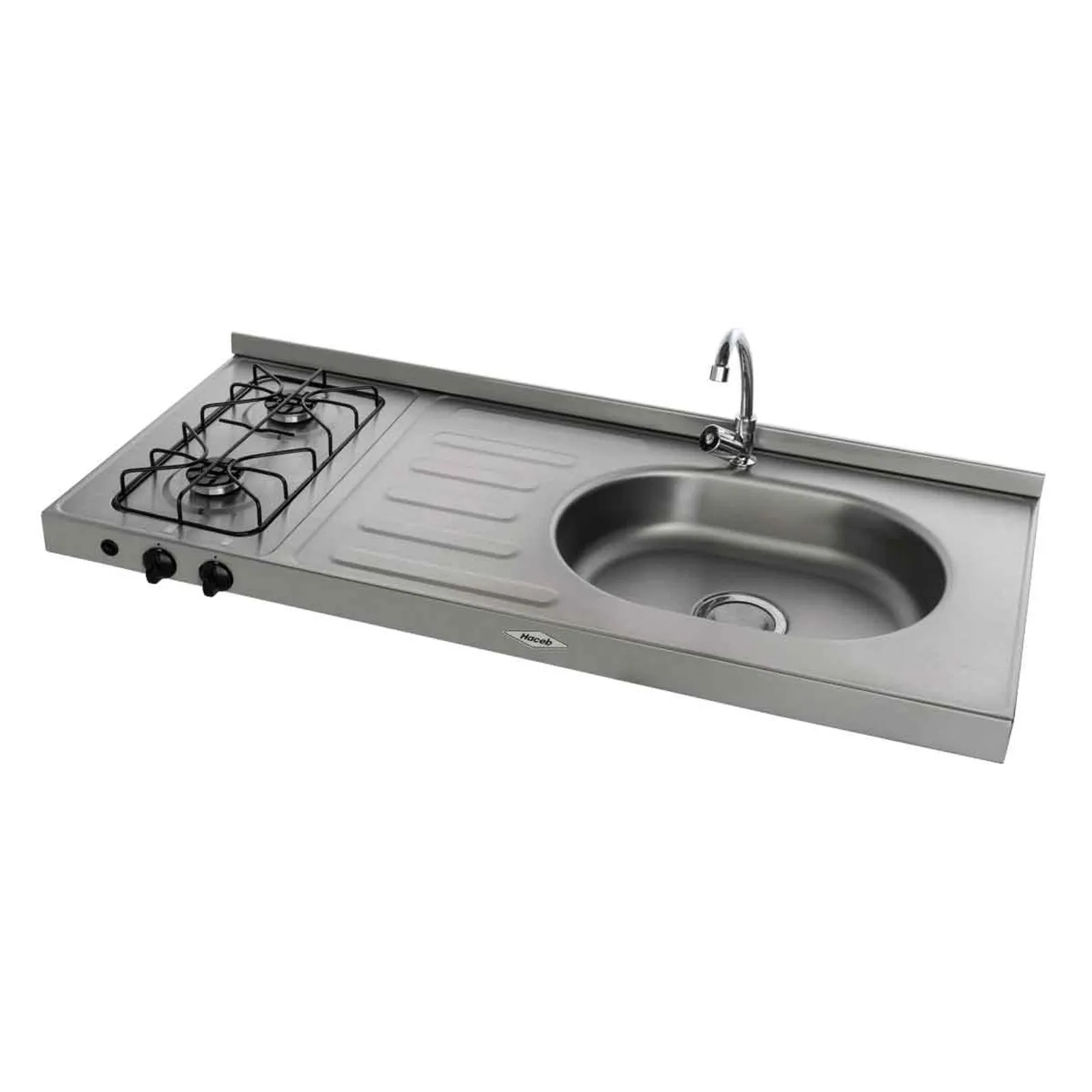 Mesón de cocina Inoxidable ovata 1.20 metros con pozuelo derecho a gas natural marca Haceb - Image 2