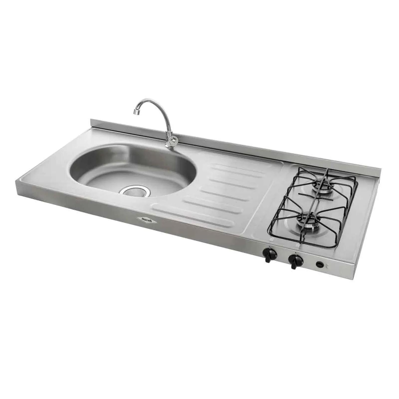 Mesón de cocina Inoxidable ovata 1.20 metros con pozuelo izquierdo a gas natural marca Haceb - Image 2