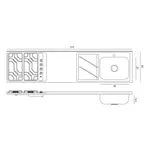 Mesón con lavaplatos en acero inoxidable 210×52 cm sin estufa marca Socoda - Image 5