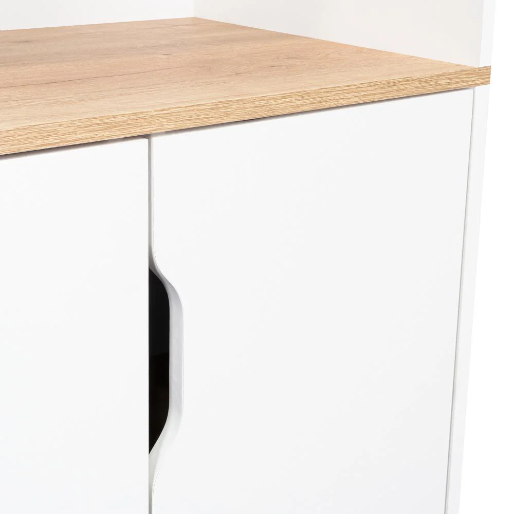 Modúlo Microondas Alto Austurial, Blanco y Café Claro, con cuatro puertas - Image 11