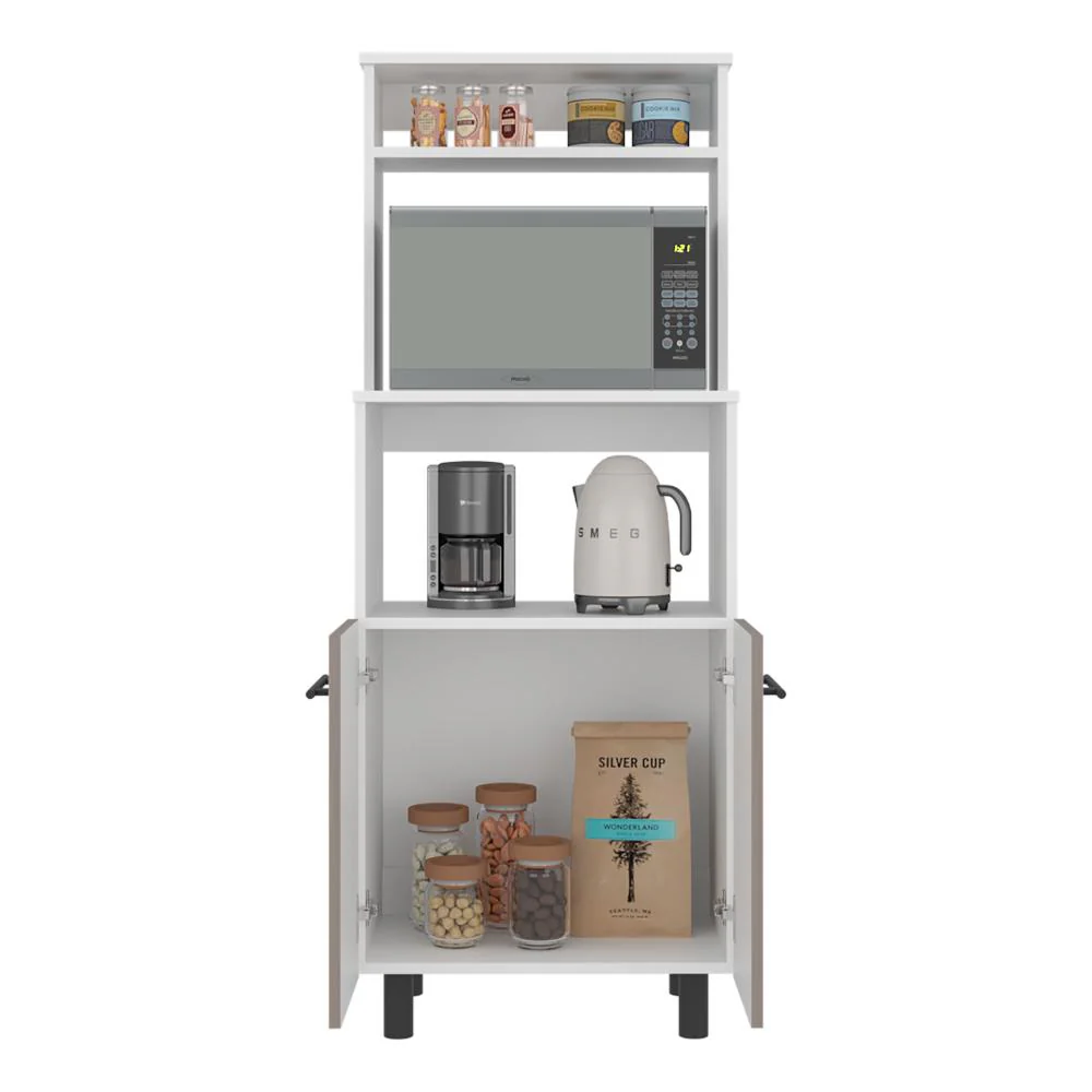 Modulo Microondas Brisan, Blanco Duqueza y Positano, con gran capacidad de almacenamiento - Image 3