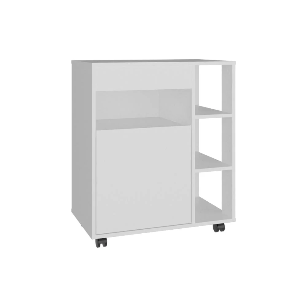 Modulo Microondas Con ruedas Kati, Kronos Blanco, una puerta abatible y compartimiento inferior de almacenamiento ZF - Image 4