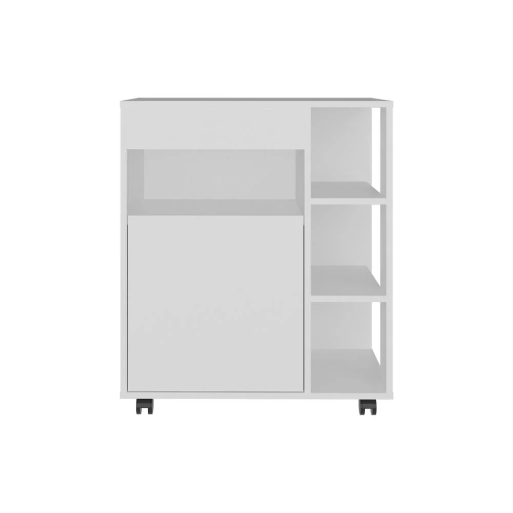 Modulo Microondas Con ruedas Kati, Kronos Blanco, una puerta abatible y compartimiento inferior de almacenamiento ZF - Image 5