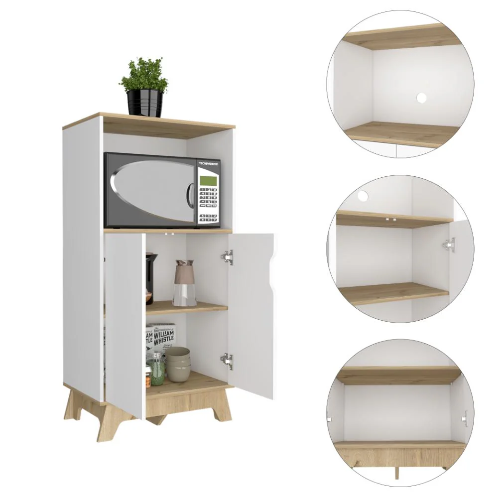 Modulo Microondas Coralyn, Blanco y Café Claro, con gran capacidad de almacenamiento - Image 10