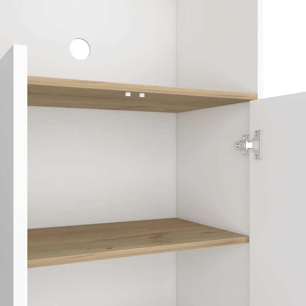 Modulo Microondas Coralyn, Blanco y Café Claro, con gran capacidad de almacenamiento - Image 7