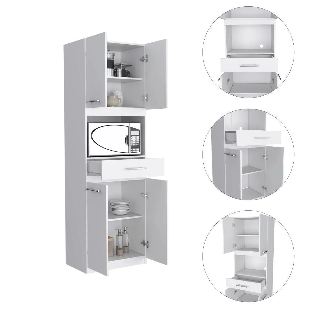 Módulo Microondas Delfi, Blanco, con Cuatro Puertas Abatibles y Amplio Espacio Para Almacenamiento - Image 5