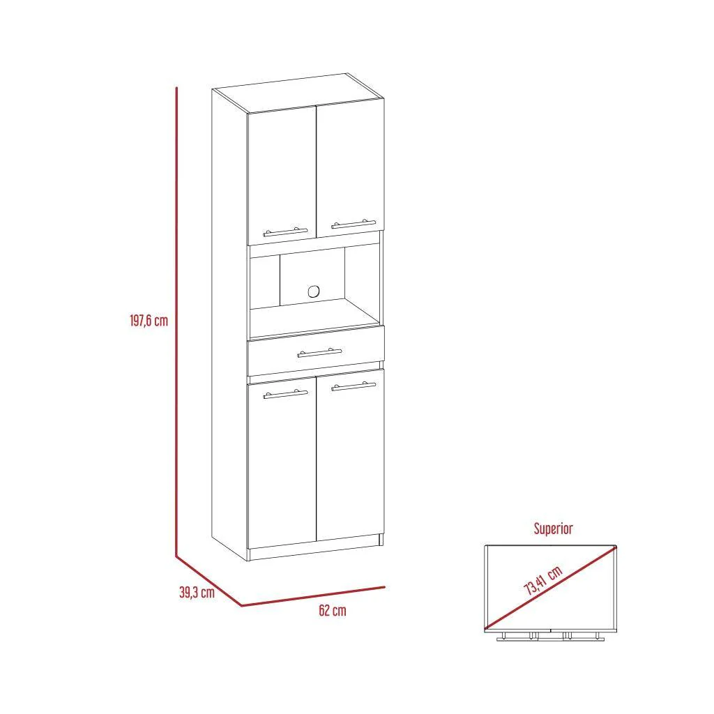 Módulo Microondas Delfi, Blanco, con Cuatro Puertas Abatibles y Amplio Espacio Para Almacenamiento - Image 8