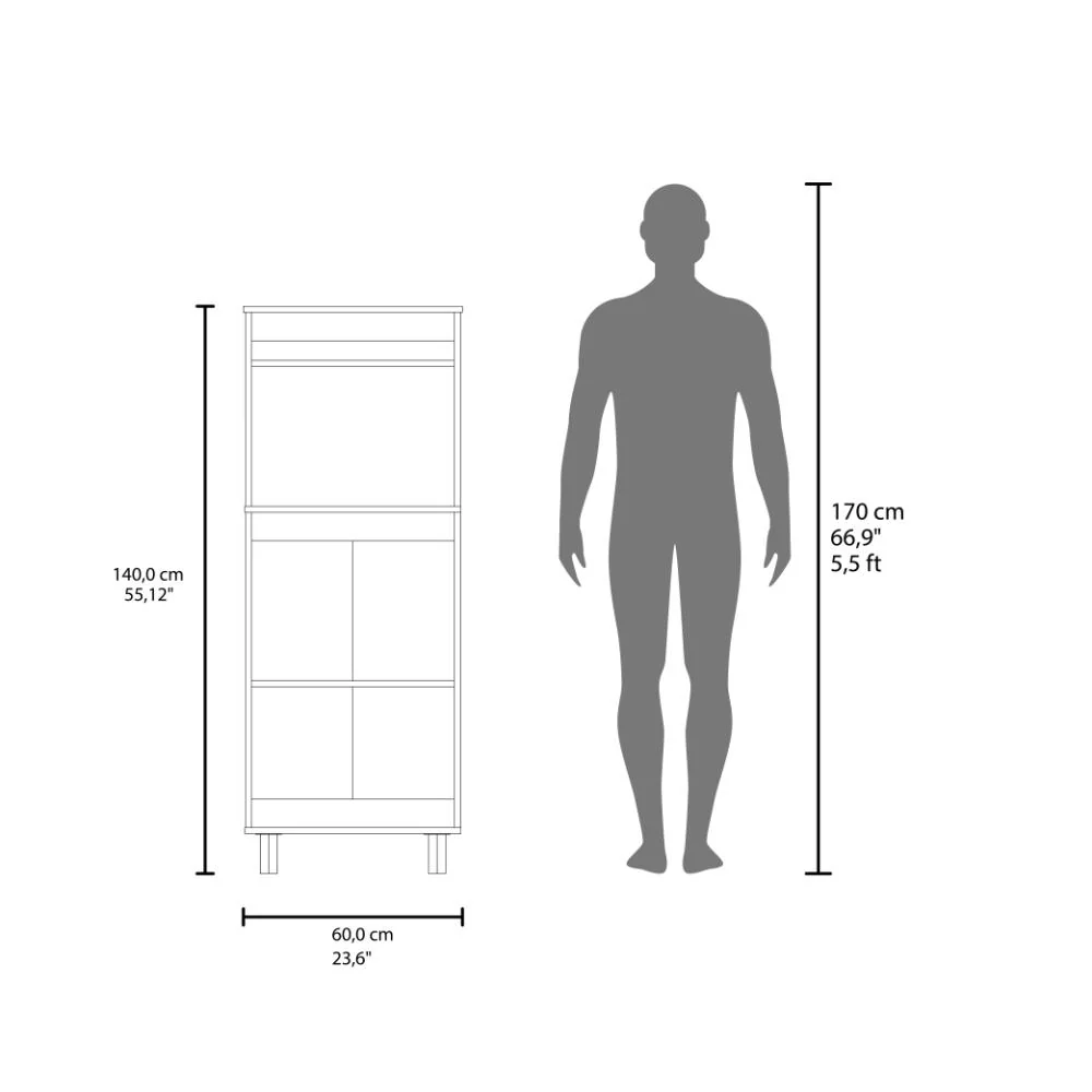 Modulo Microondas Kane, Kronos Blanco, Con compartimiento inferior para alimentos y utensilios de cocina ZF - Image 9