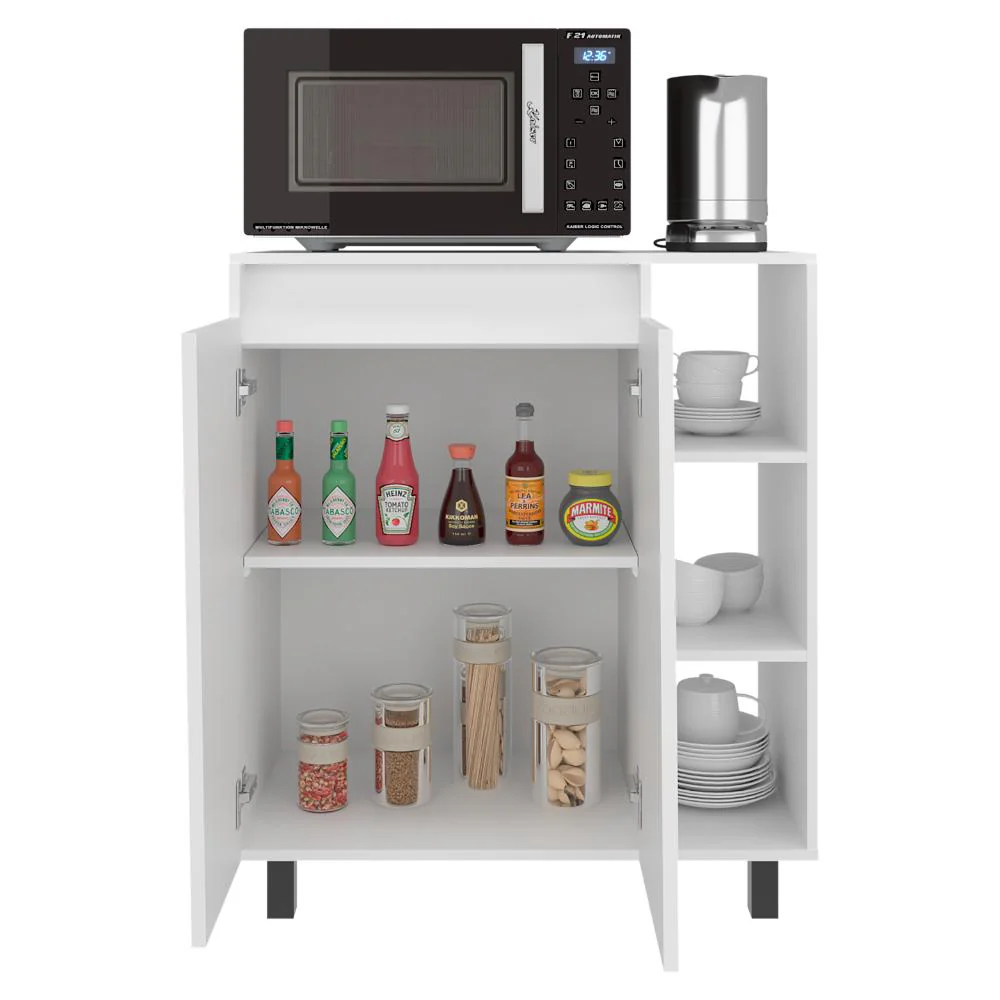 Modulo Microondas Sese, Kronos Blanco, Con dos puertas abatibles y compartimiento inferior para alimentos ZF - Image 2