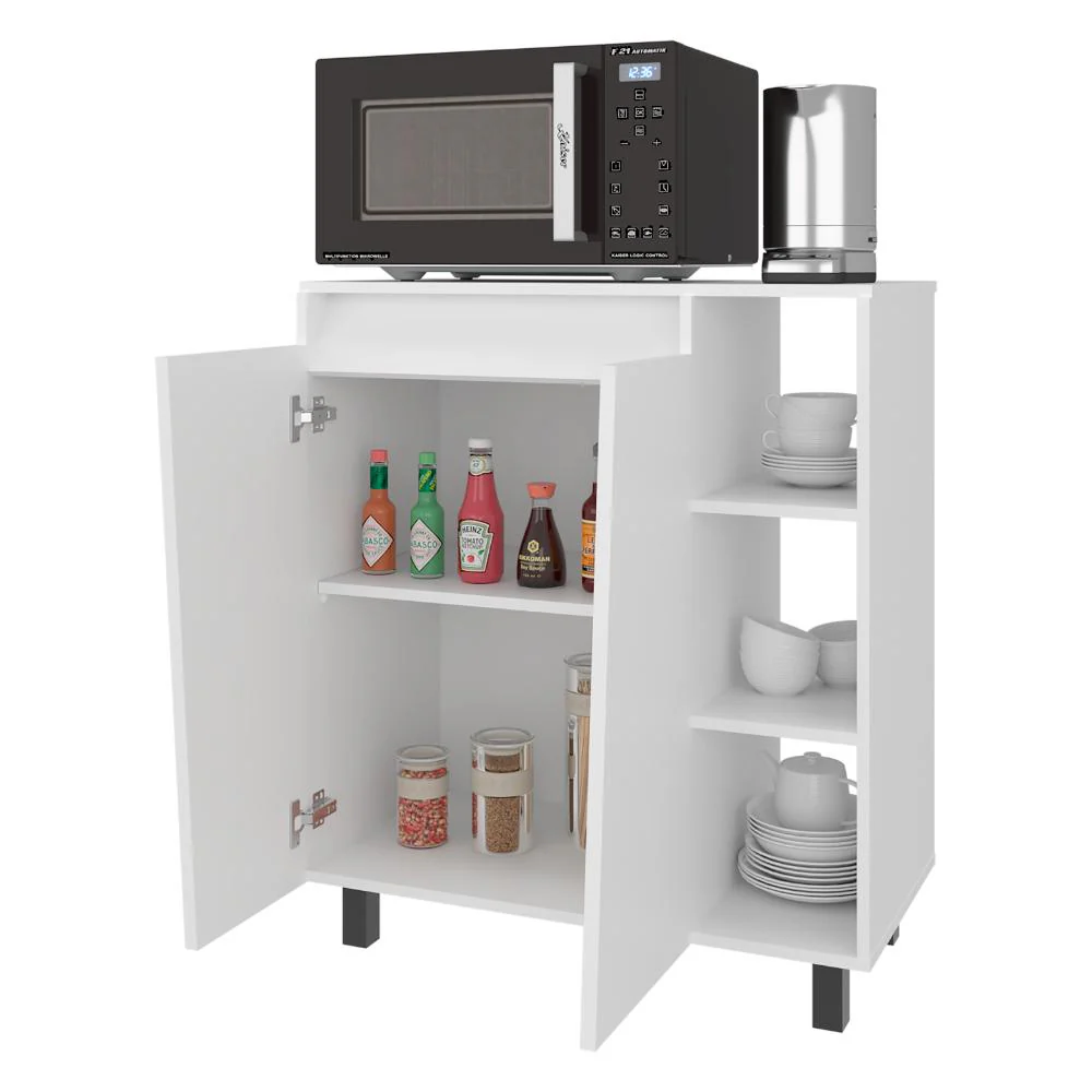 Modulo Microondas Sese, Kronos Blanco, Con dos puertas abatibles y compartimiento inferior para alimentos ZF - Image 3