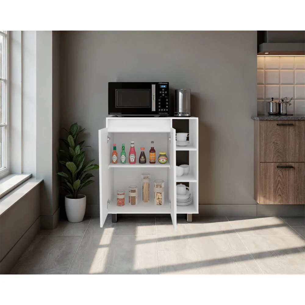 Modulo Microondas Sese, Kronos Blanco, Con dos puertas abatibles y compartimiento inferior para alimentos ZF - Image 5
