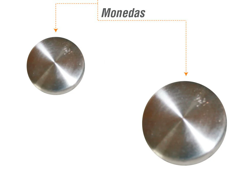 Moneda para soporte de vidrio. diametro 30 mm