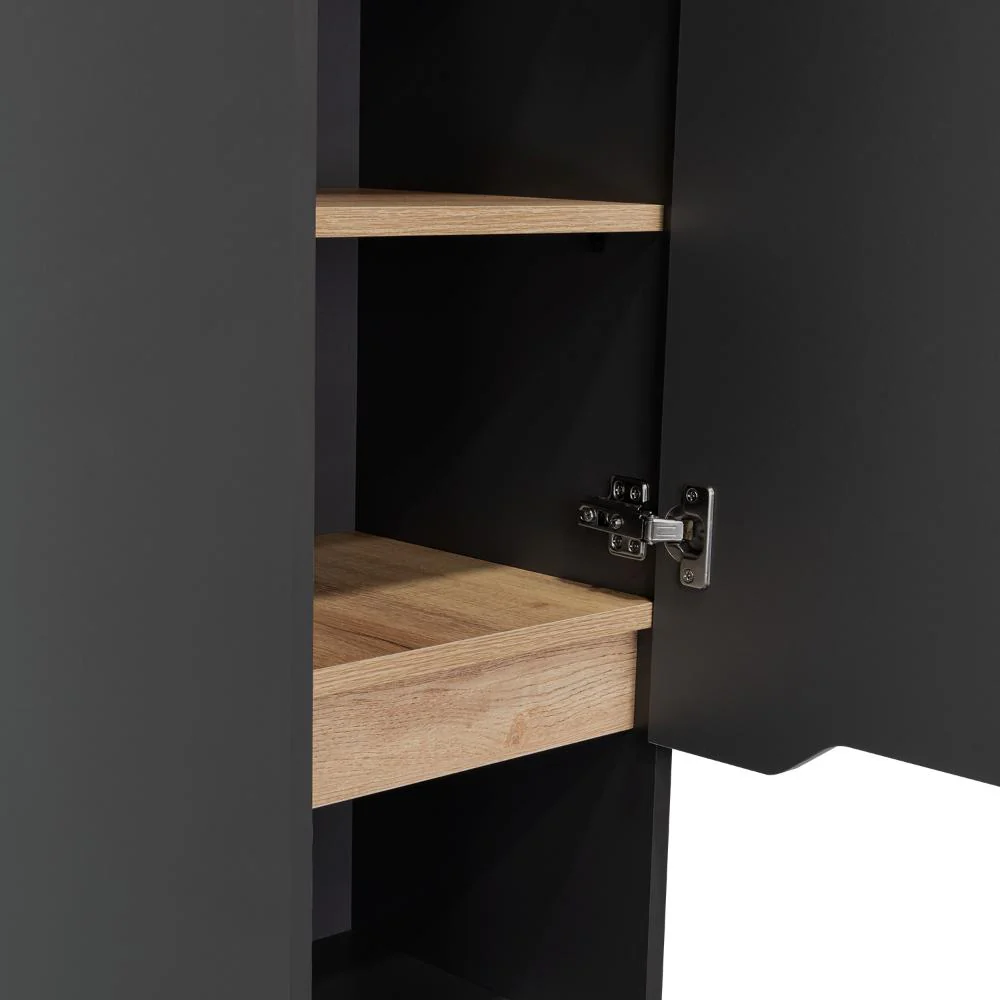 Mueble  Auxiliar para Baño Apolis, Plata Oscuro y Café claro, con un diseño minimalista y es de facil instalación - Image 11