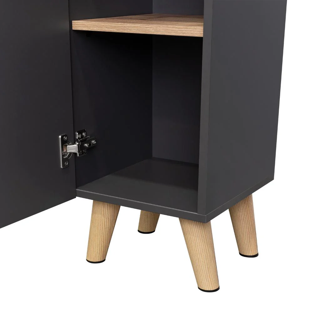 Mueble  Auxiliar para Baño Apolis, Plata Oscuro y Café claro, con un diseño minimalista y es de facil instalación - Image 13