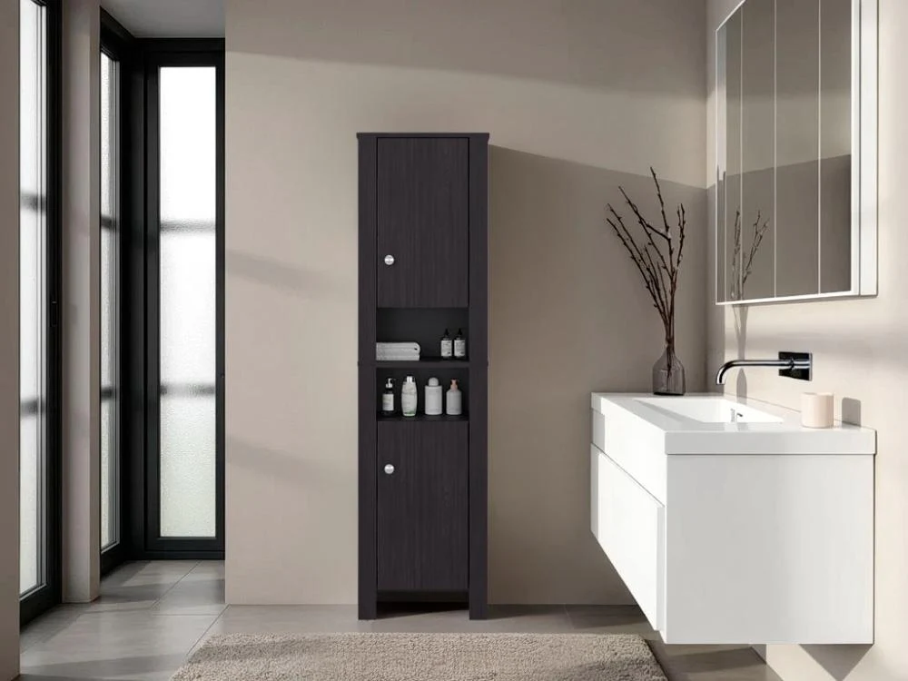 Mueble  Auxiliar para Baño Vanes, Wengue, con espacio para objetos decorativos ZF - Image 4