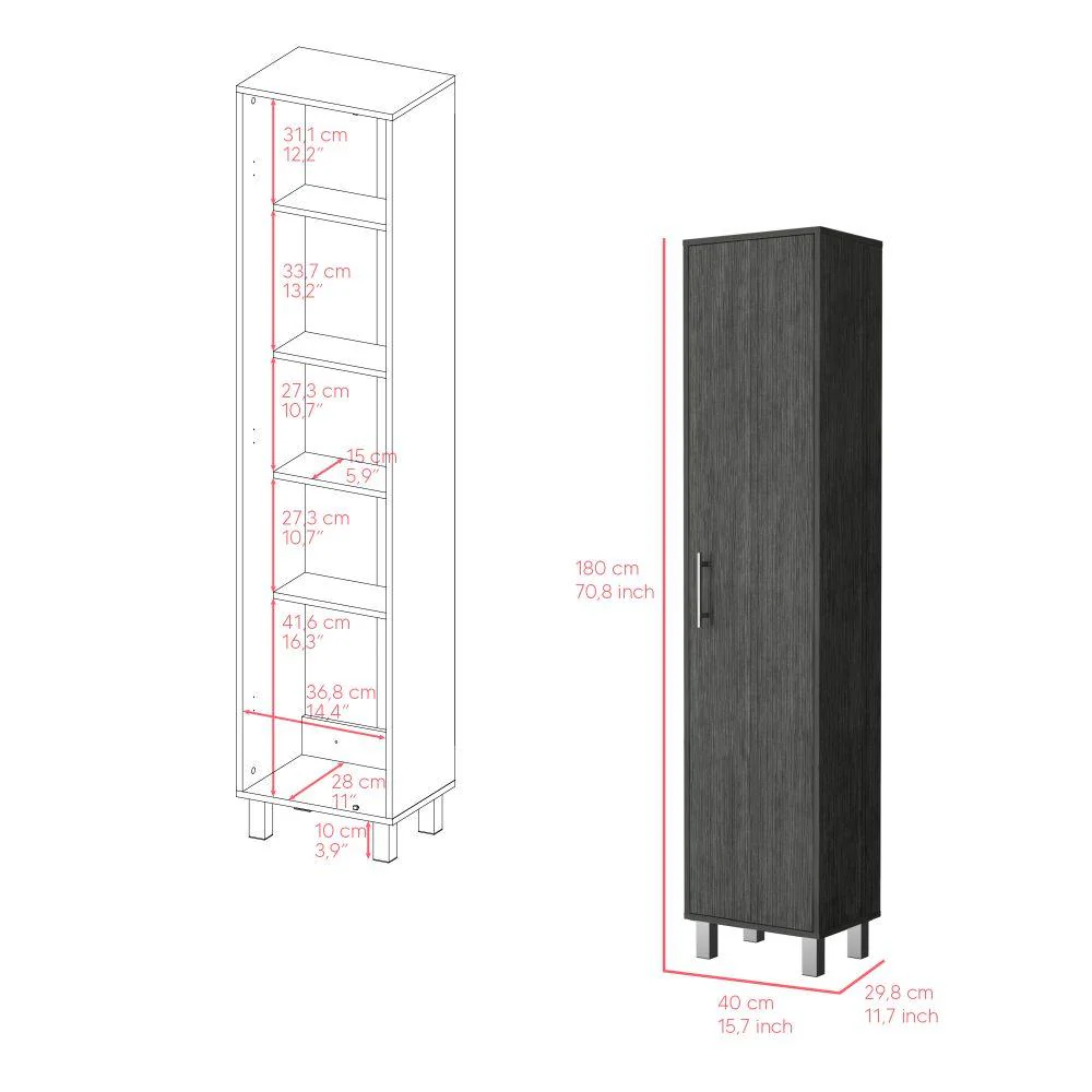 Mueble de Aseo Jalisco, Gris, Gran Espacio Para Almacenar articulos de Aseo, con Colgadero de Escobas ZF - Image 7