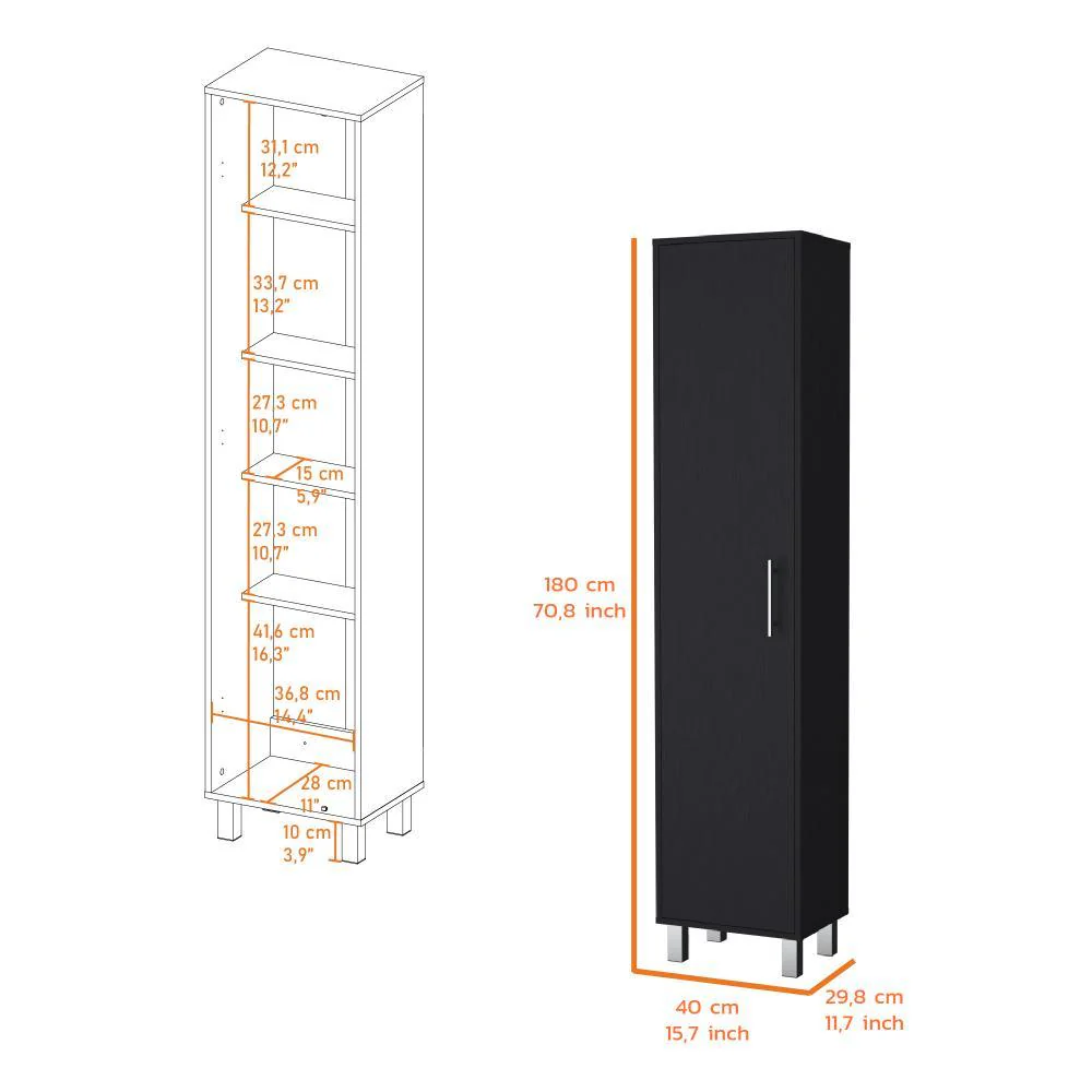 Mueble de Aseo Jalisco, Wengue, Gran Espacio Para Almacenar articulos de Aseo, con Colgadero de Escobas ZF - Image 8