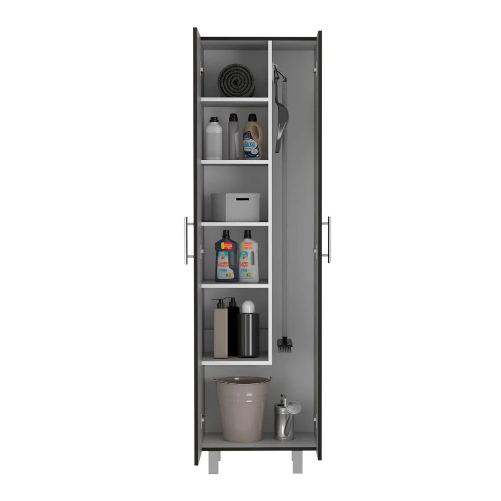 Mueble de Aseo Romana, Wengue y Blanco, con Cinco Entrepaños Organizadores - Image 2