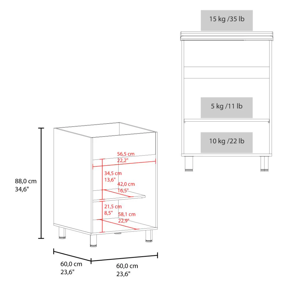 Mueble De Lavado Independiente Fowel, Kronos Blanco, Incluye lavadero no grifería ZF - Image 7