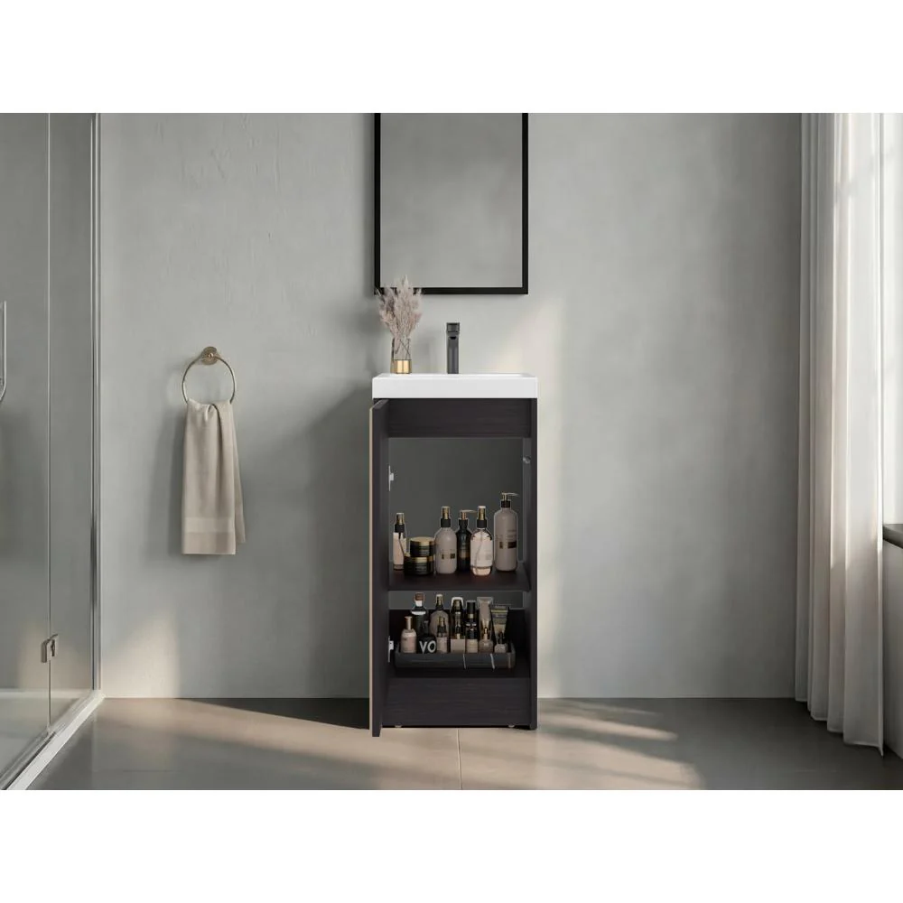 Mueble De Lavamanos Syra, Kronos Wengue y Roble Natural, Con textura ranurada incluye lavamanos ZF - Image 5