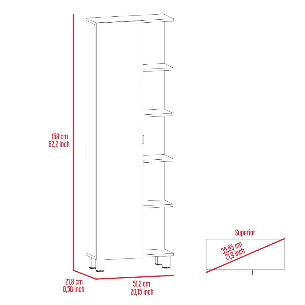Mueble Esquinero Zendaya, Wengue, con Variedad de Entrepaños ZF - Image 6