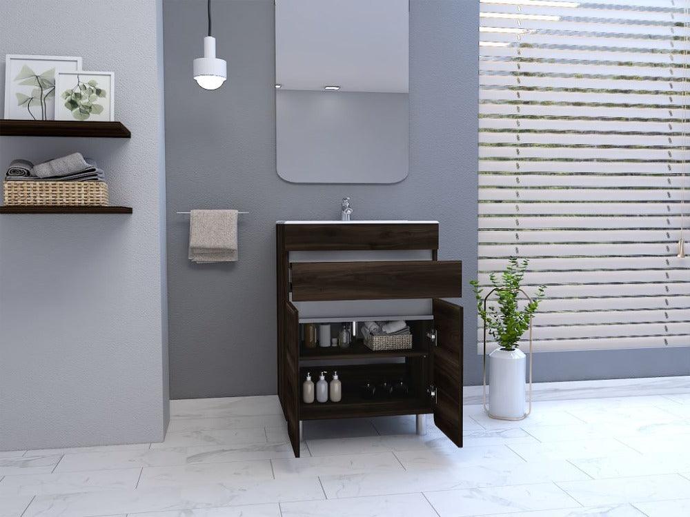 Mueble para Lavamanos Aluvy Talla L, Caoba y Gris, con Gran Capacidad de Almacenamiento 60 - Image 5