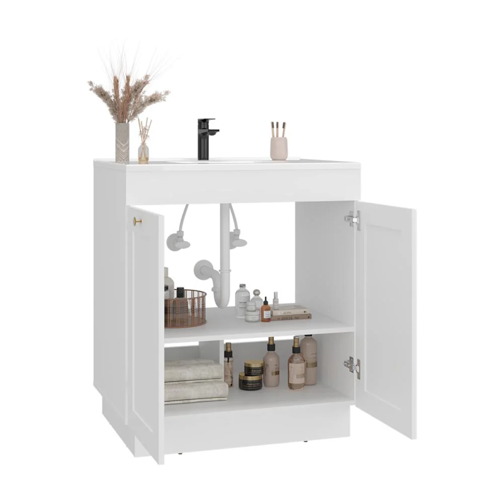 Mueble Para Lavamanos Baluarte, Blanco Duqueza, Incluye lavamanos Praia 30 ZF - Image 3