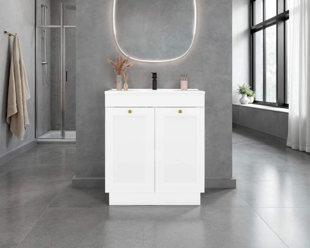 Mueble Para Lavamanos Baluarte, Blanco Duqueza, Incluye lavamanos Praia 30 ZF - Image 4