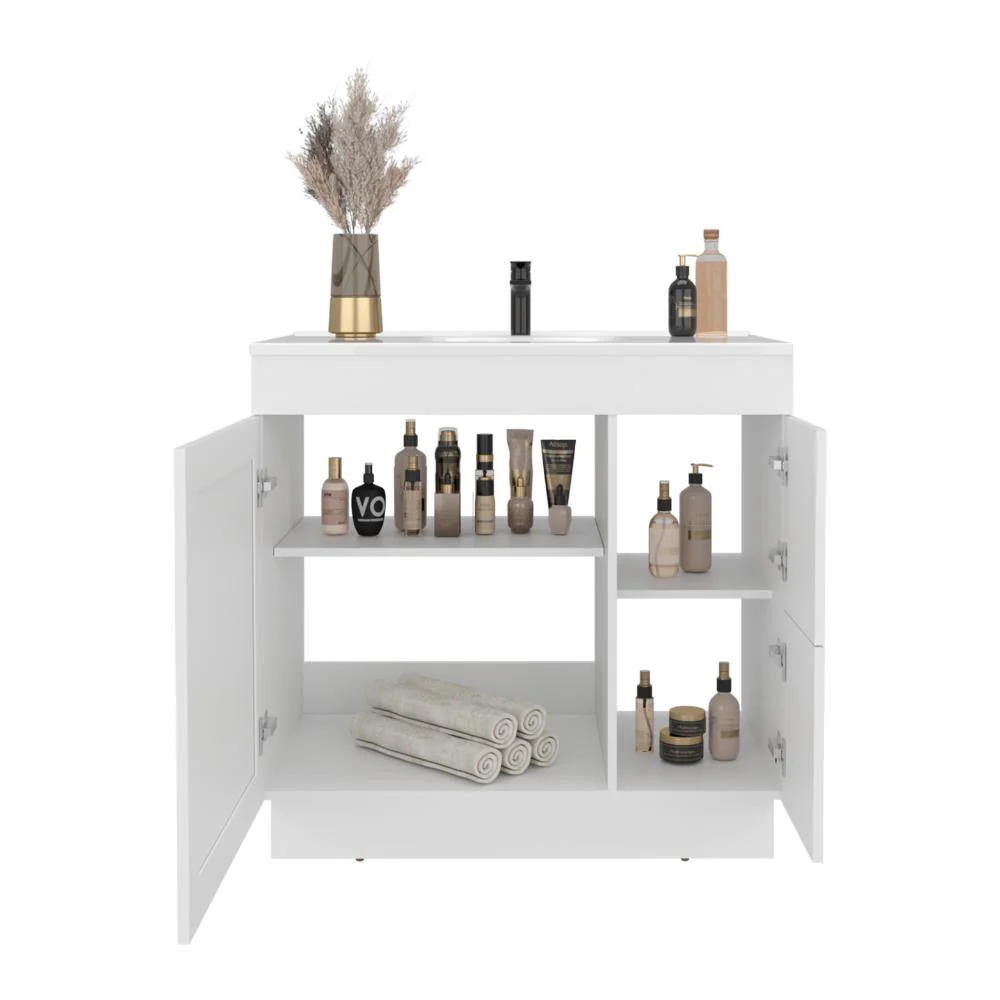 Mueble Para Lavamanos Baluarte, Blanco Duqueza, Incluye lavamanos Praia 36 ZF - Image 3