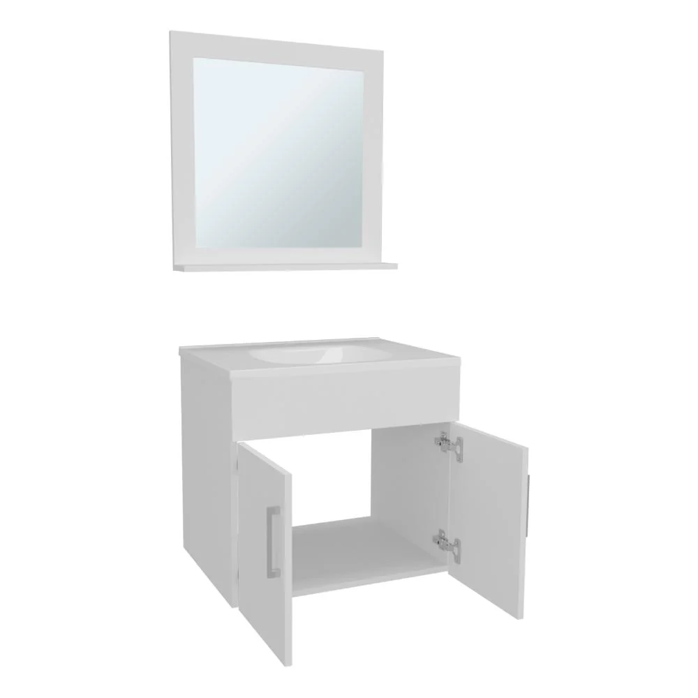 Mueble Para Lavamanos Blake, Blanco Duqueza, Incluye Lavamanos Praia 60 y Espejo ZF - Image 6