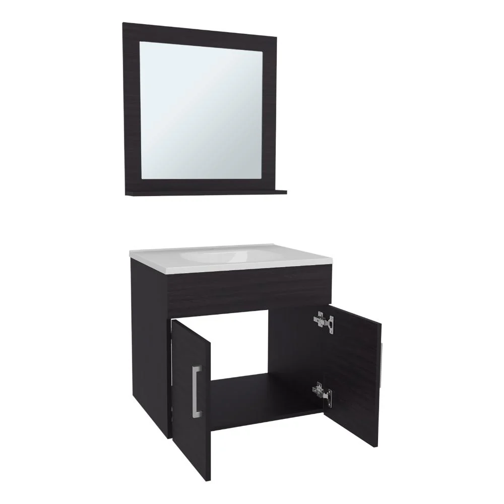 Mueble Para Lavamanos Blake, Wengue, Incluye Lavamanos Praia 60 y Espejo ZF - Image 5